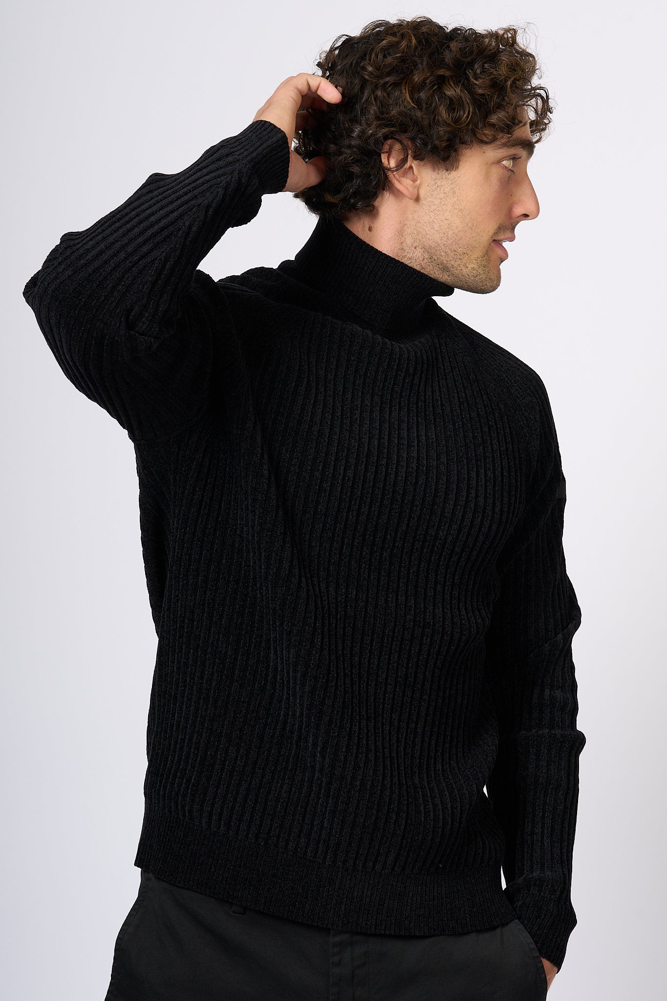 Rrd Black Turtleneck Sweater Men-4