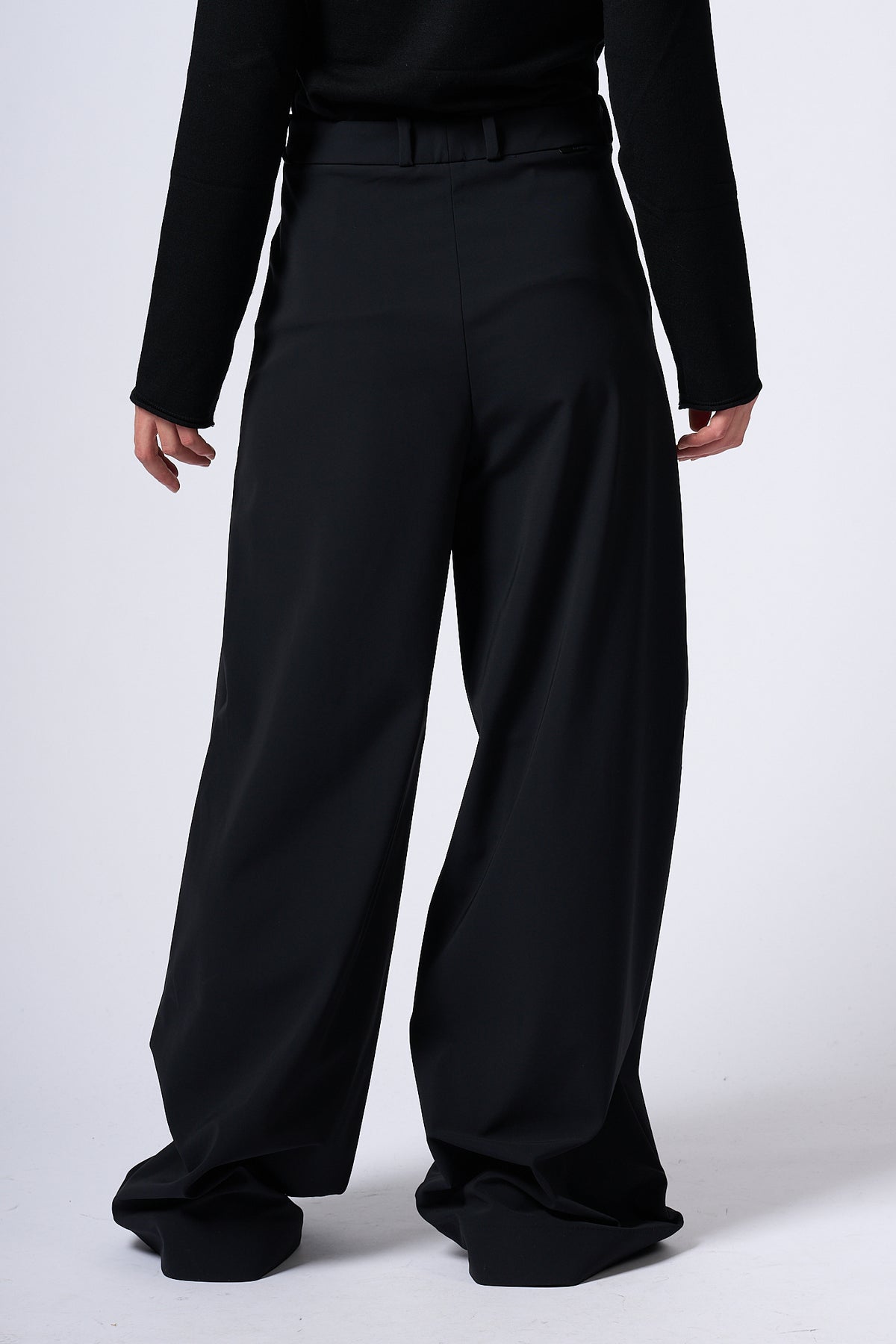 Rrd Pantalone LIVIA donna nero a palazzo elasticizzato-5