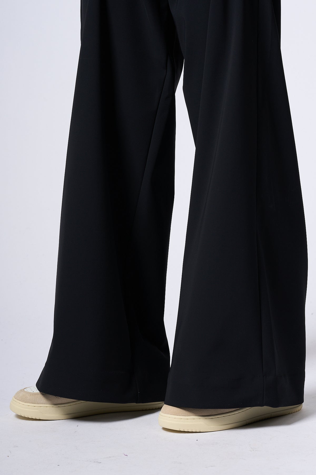 Rrd Pantalone LIVIA donna nero a palazzo elasticizzato-7