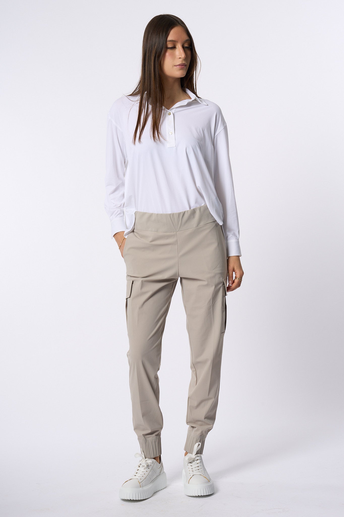 Rrd Pantaloni Cargo Sabbia Donna-1