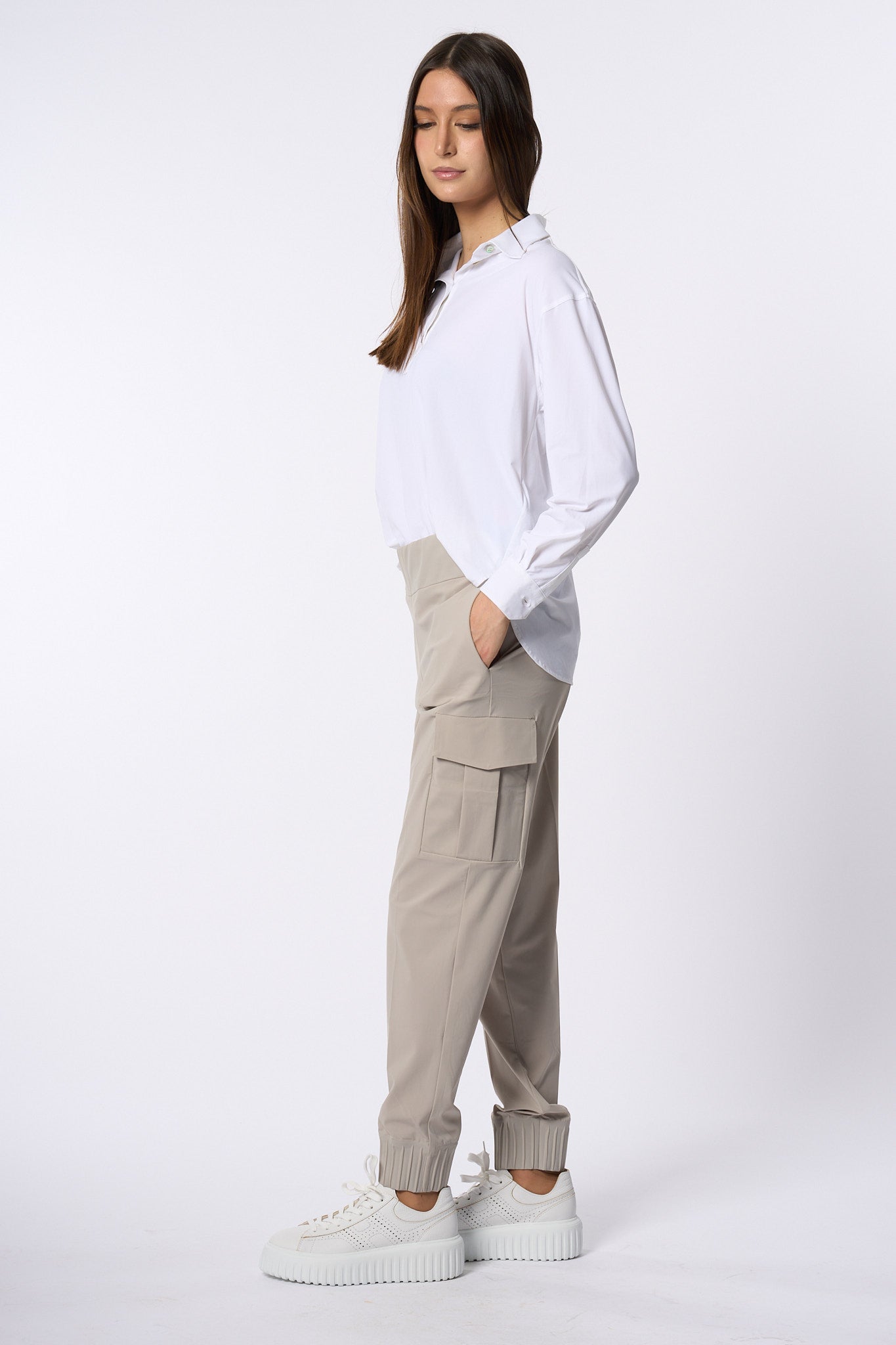Rrd Pantaloni Cargo Sabbia Donna-8