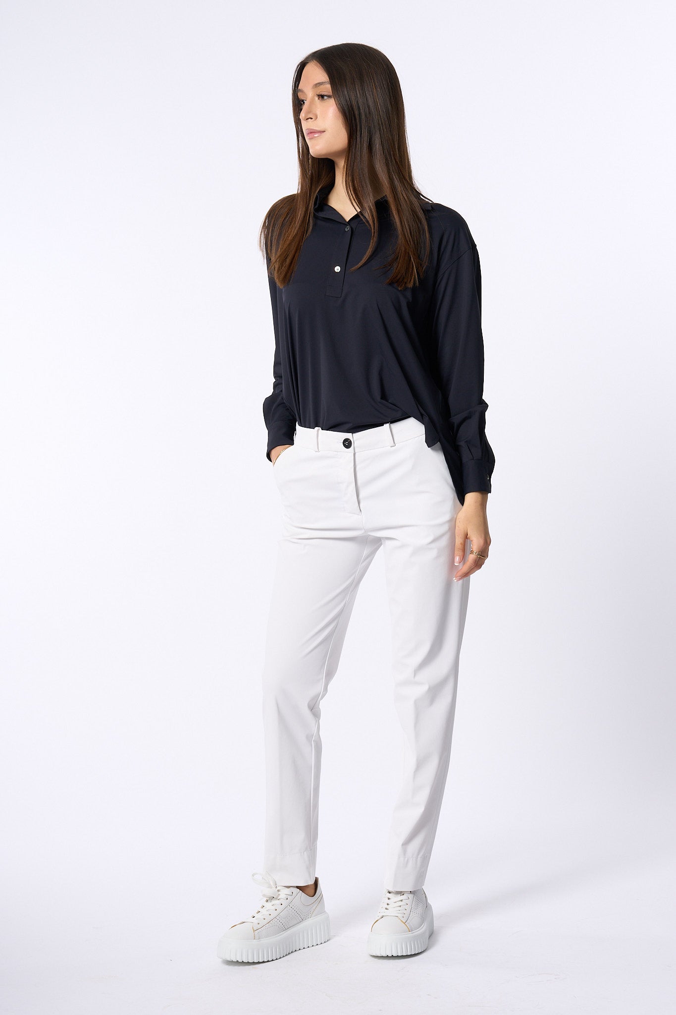 Rrd Pantaloni Chalk-Chino Bianco Donna-2