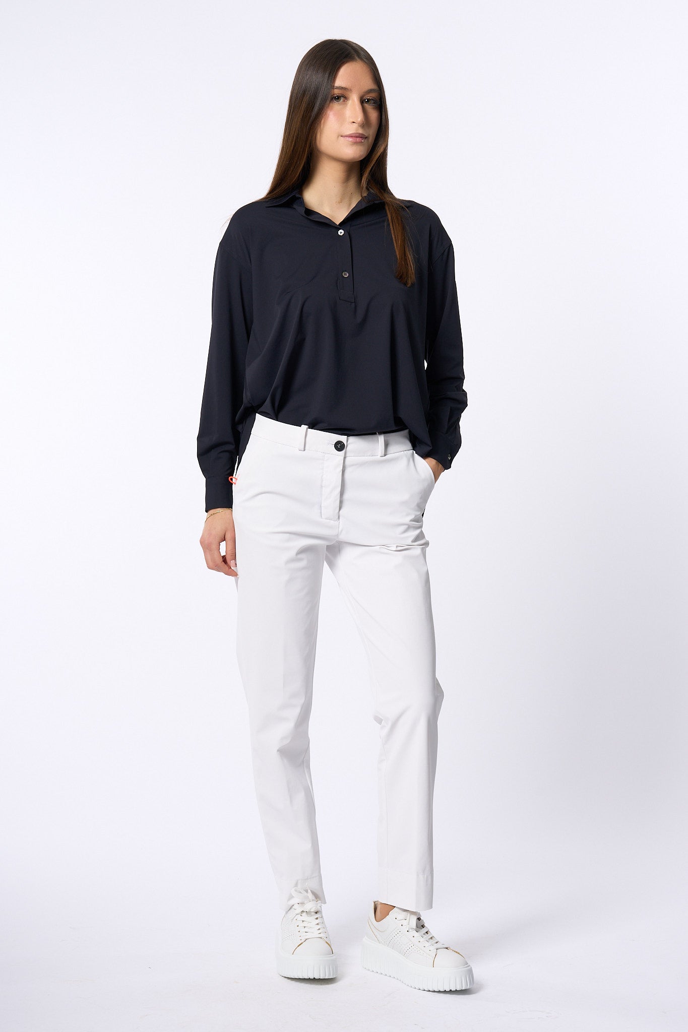 Rrd Pantaloni Chalk-Chino Bianco Donna-7