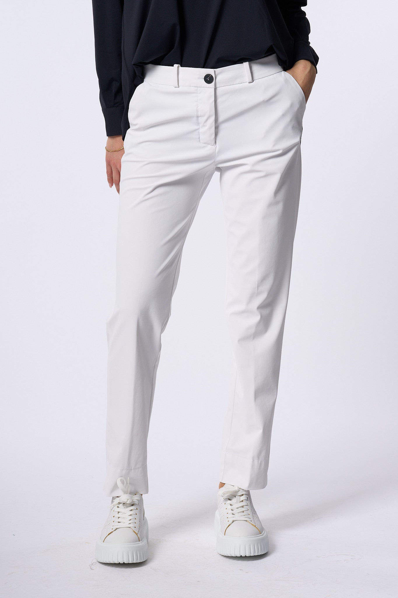 Rrd Pantaloni Chalk-Chino Bianco Donna-3
