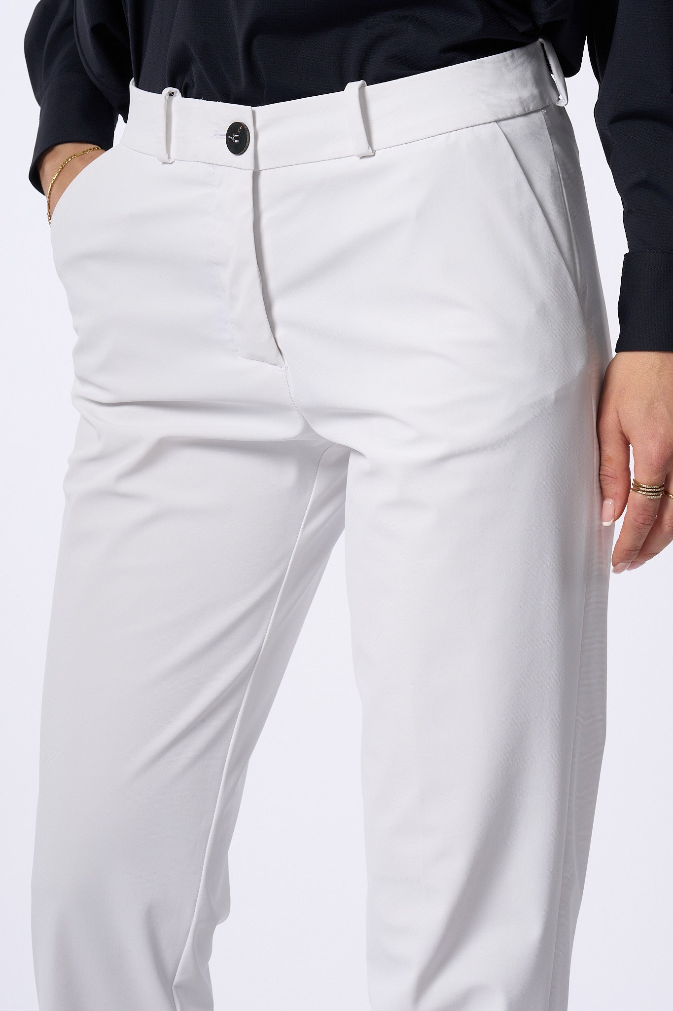 Rrd Pantaloni Chalk-Chino Bianco Donna-5