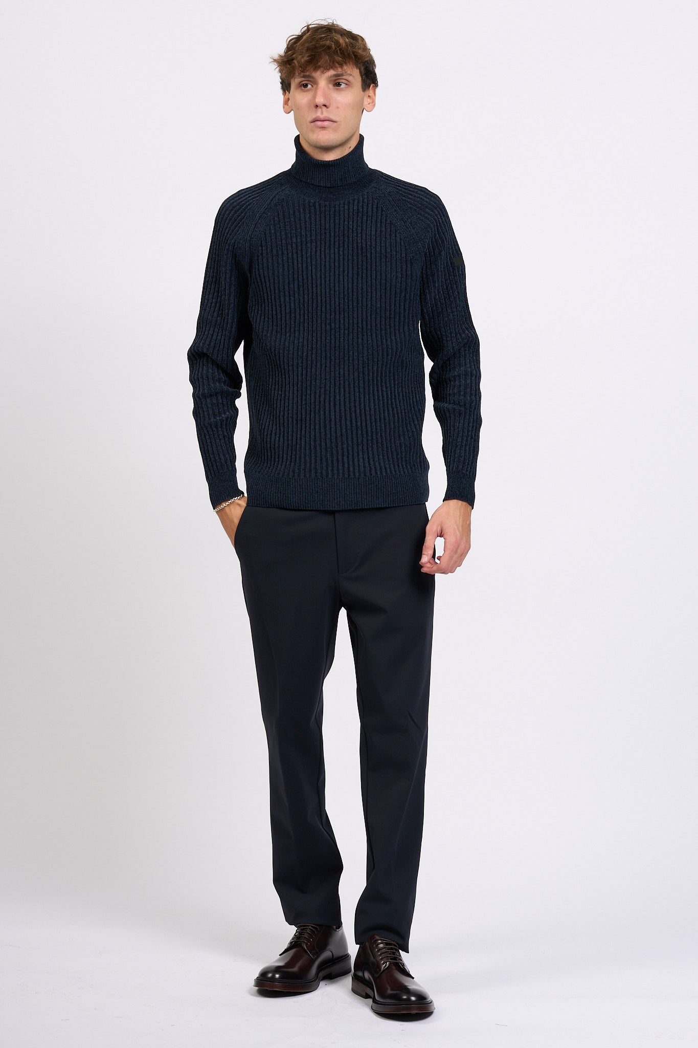 Rrd Pantaloni Soft Touch Blu nero Uomo-3