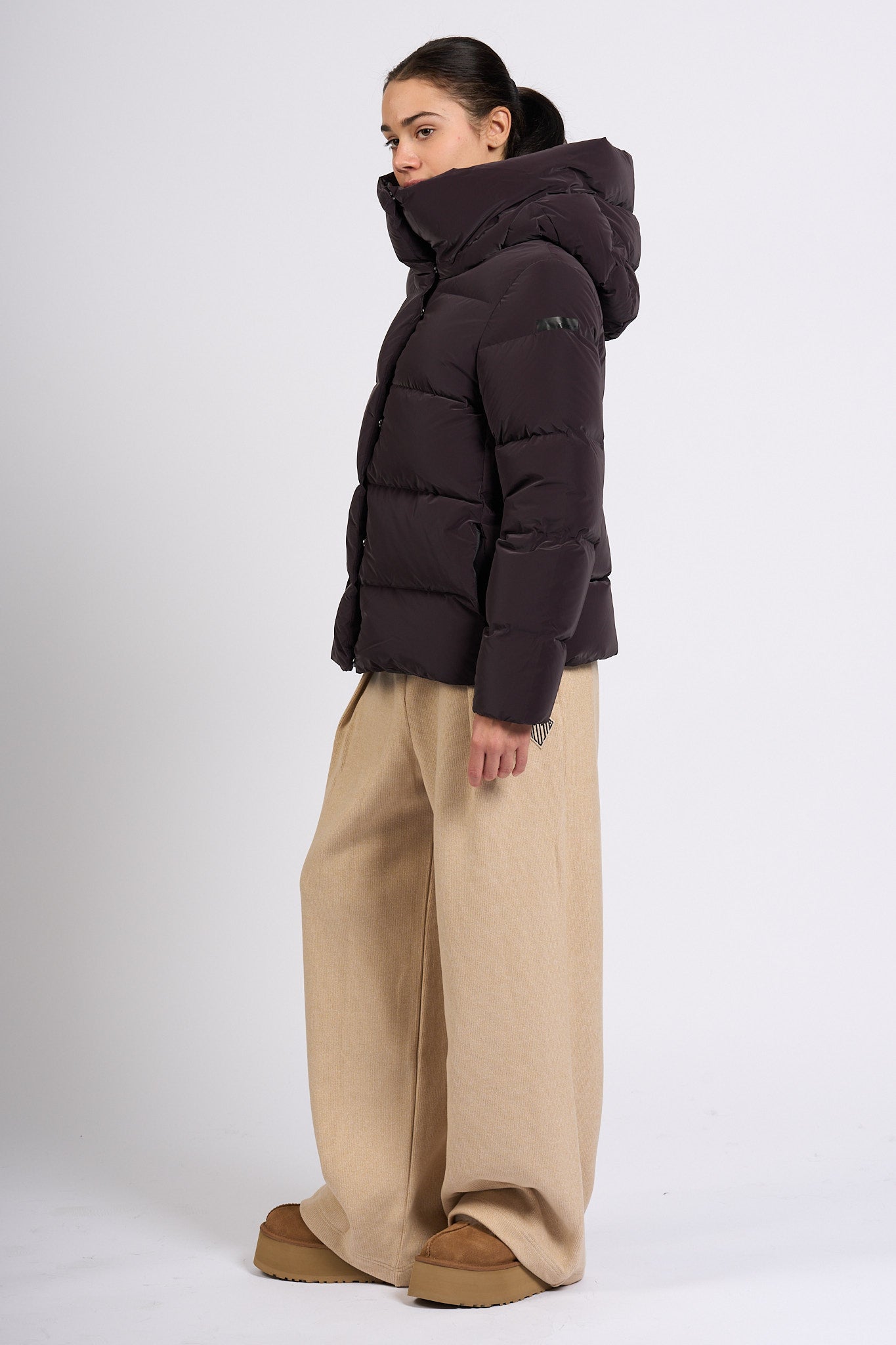 Rrd Piumino Corto Bordeaux Donna-4