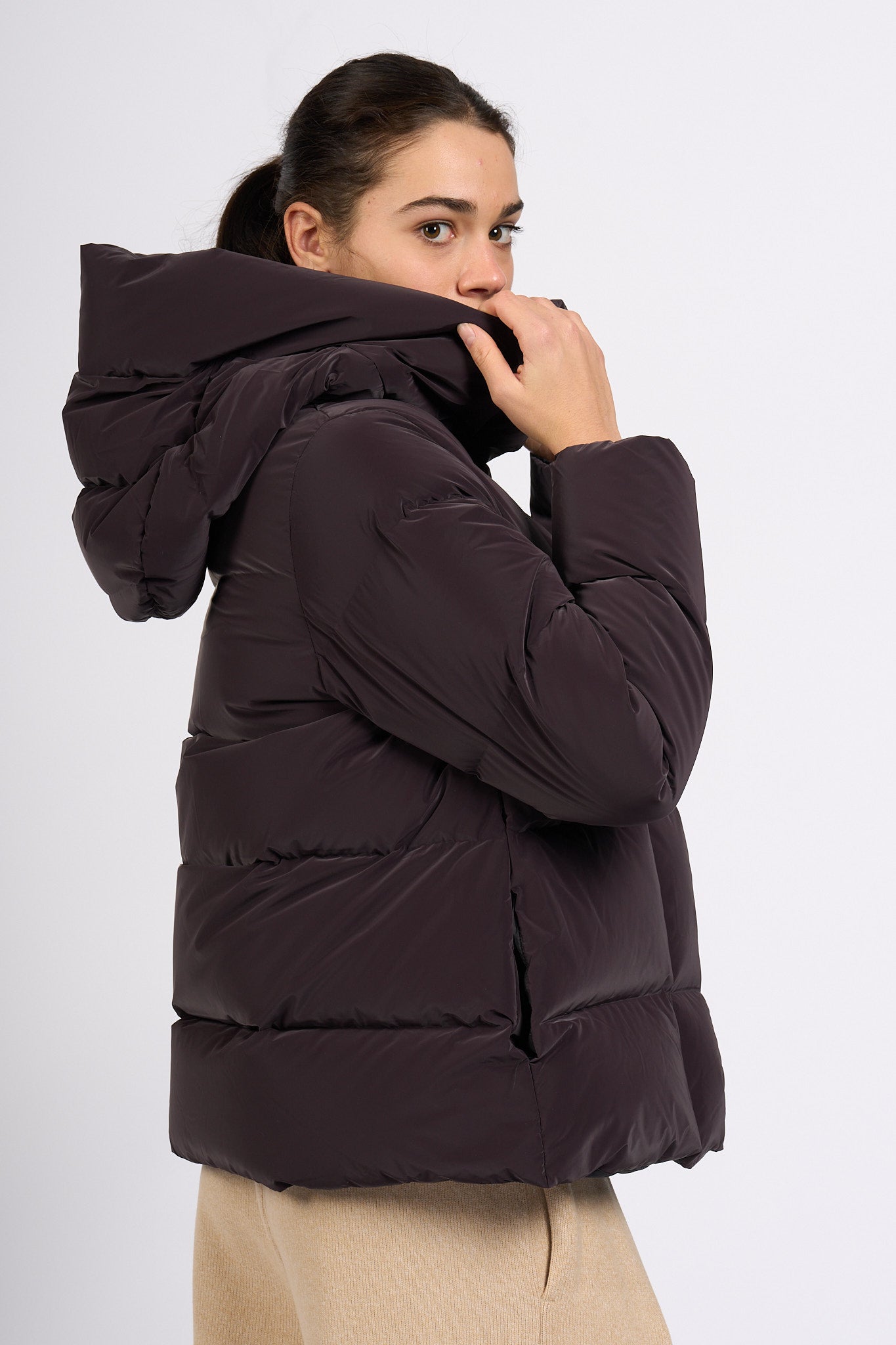 Rrd Piumino Corto Bordeaux Donna-1