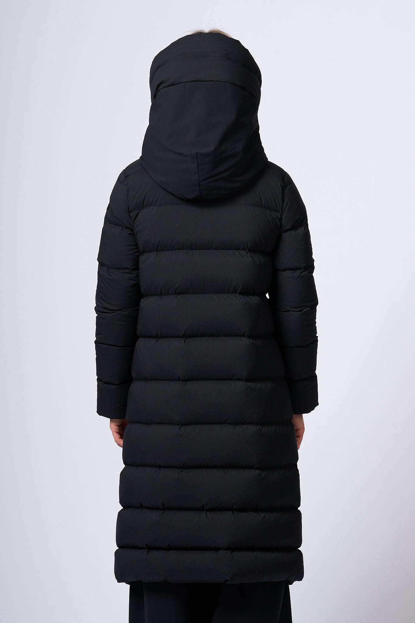 Rrd Hybrid Long Down Jacket Black Women-5