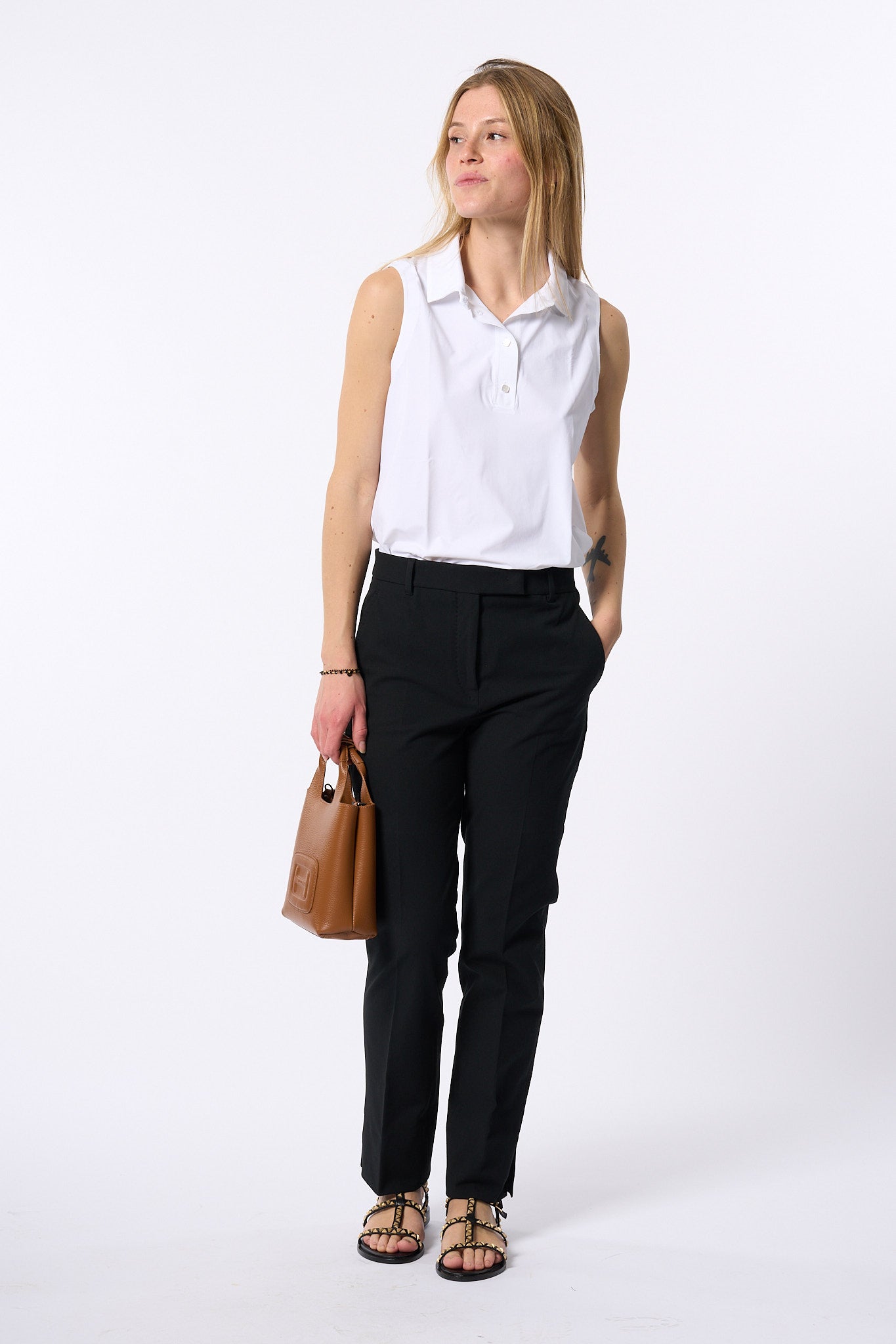Rrd Polo Senza Maniche Bianco Donna-3