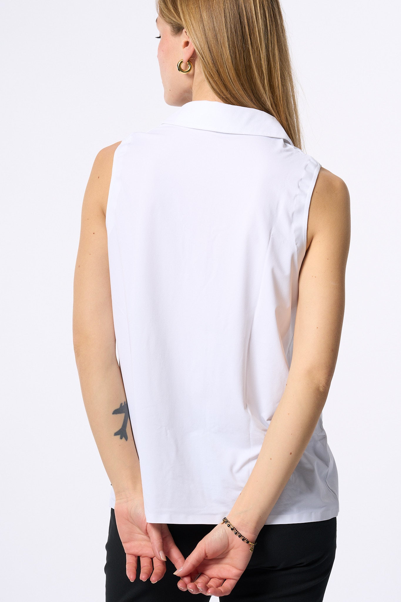 Rrd Polo Senza Maniche Bianco Donna-6