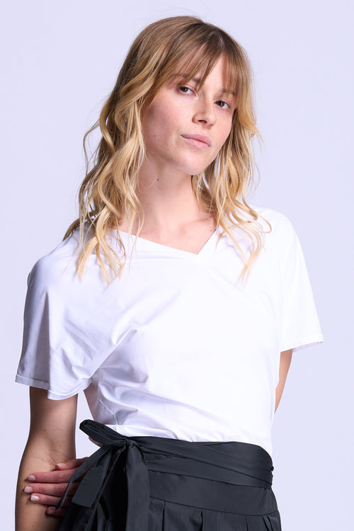 Rrd T-Shirt Scollo V Bianco Donna