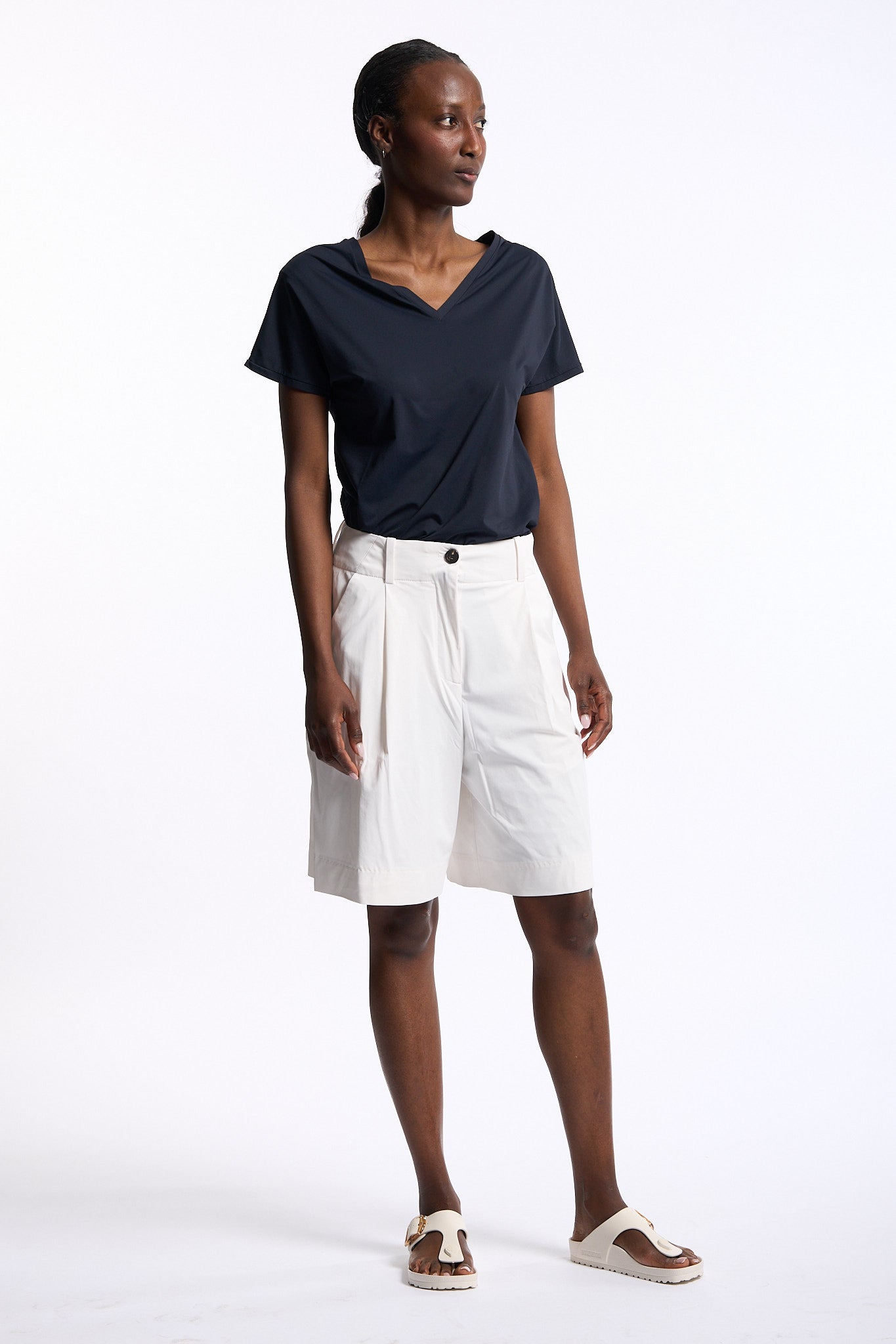 Rrd T Shirt Doppio Scollo V Blu Donna-3
