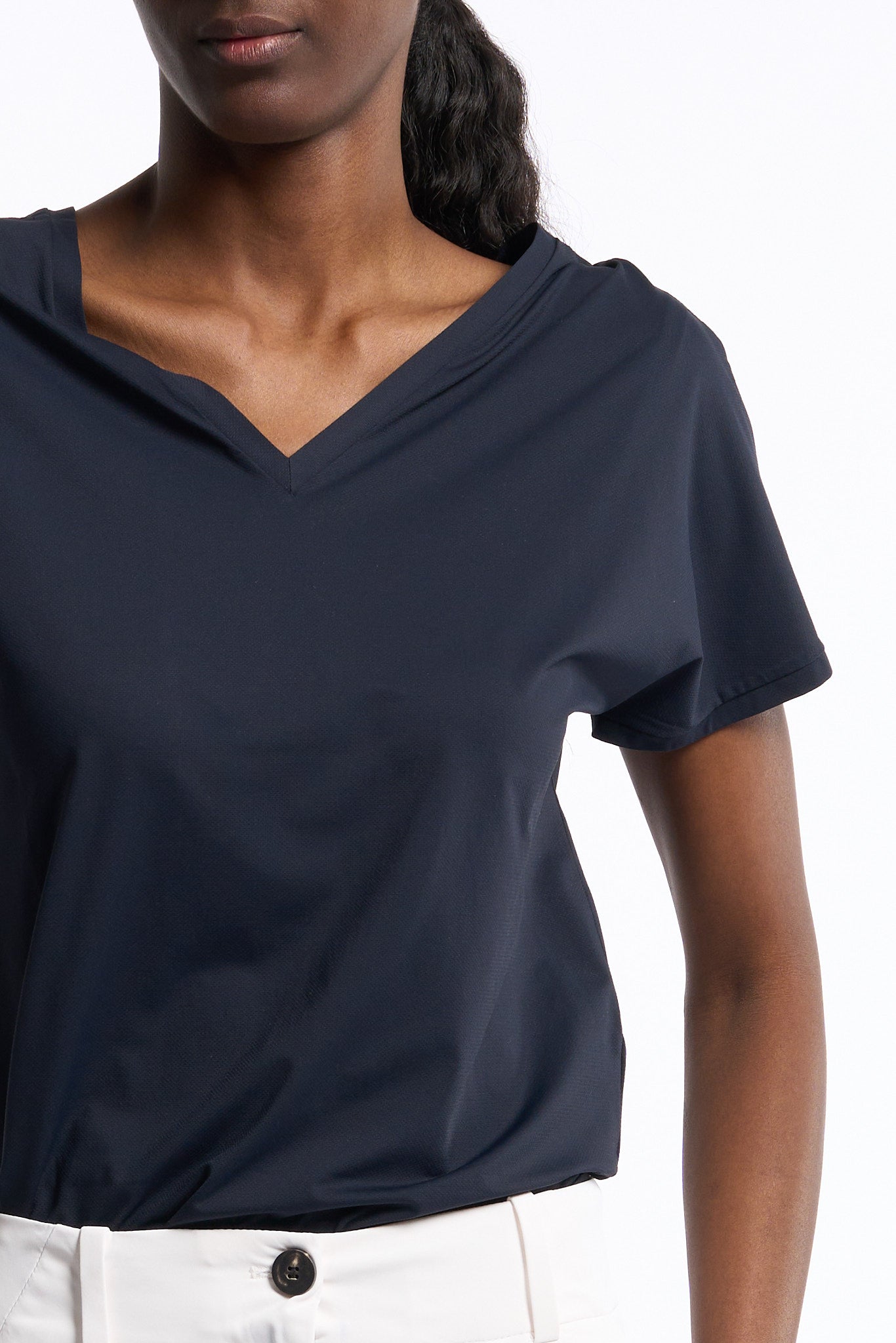 Rrd T Shirt Doppio Scollo V Blu Donna-4