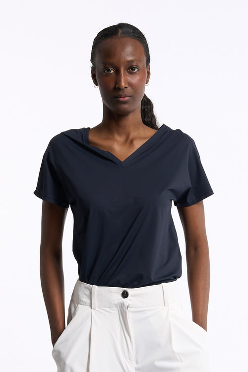 Rrd T Shirt Doppio Scollo V Blu Donna