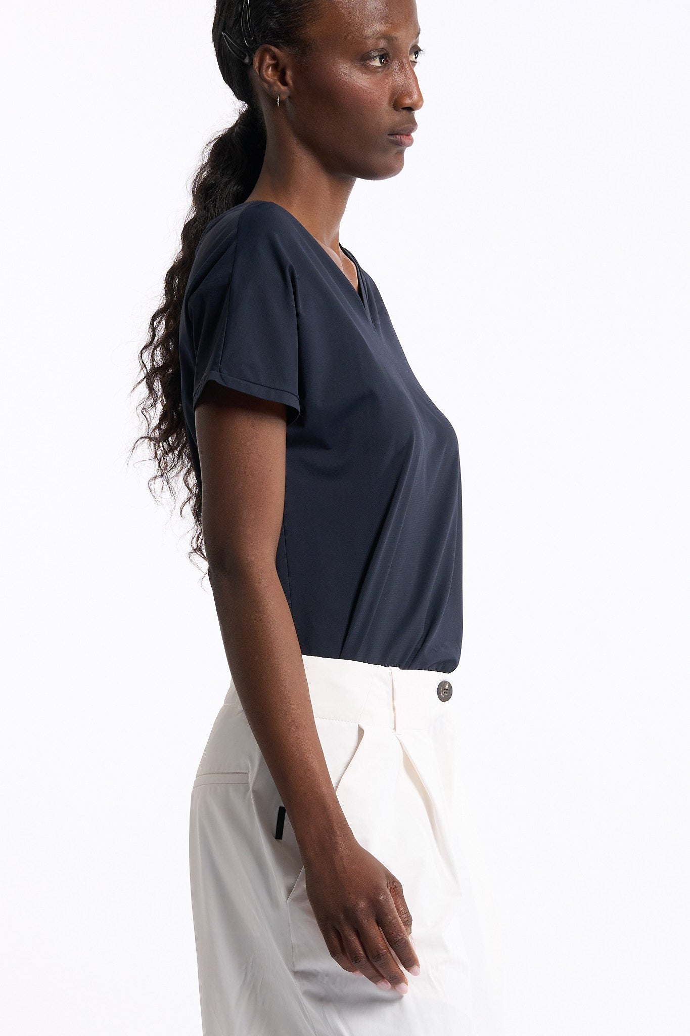 Rrd T Shirt Doppio Scollo V Blu Donna-5