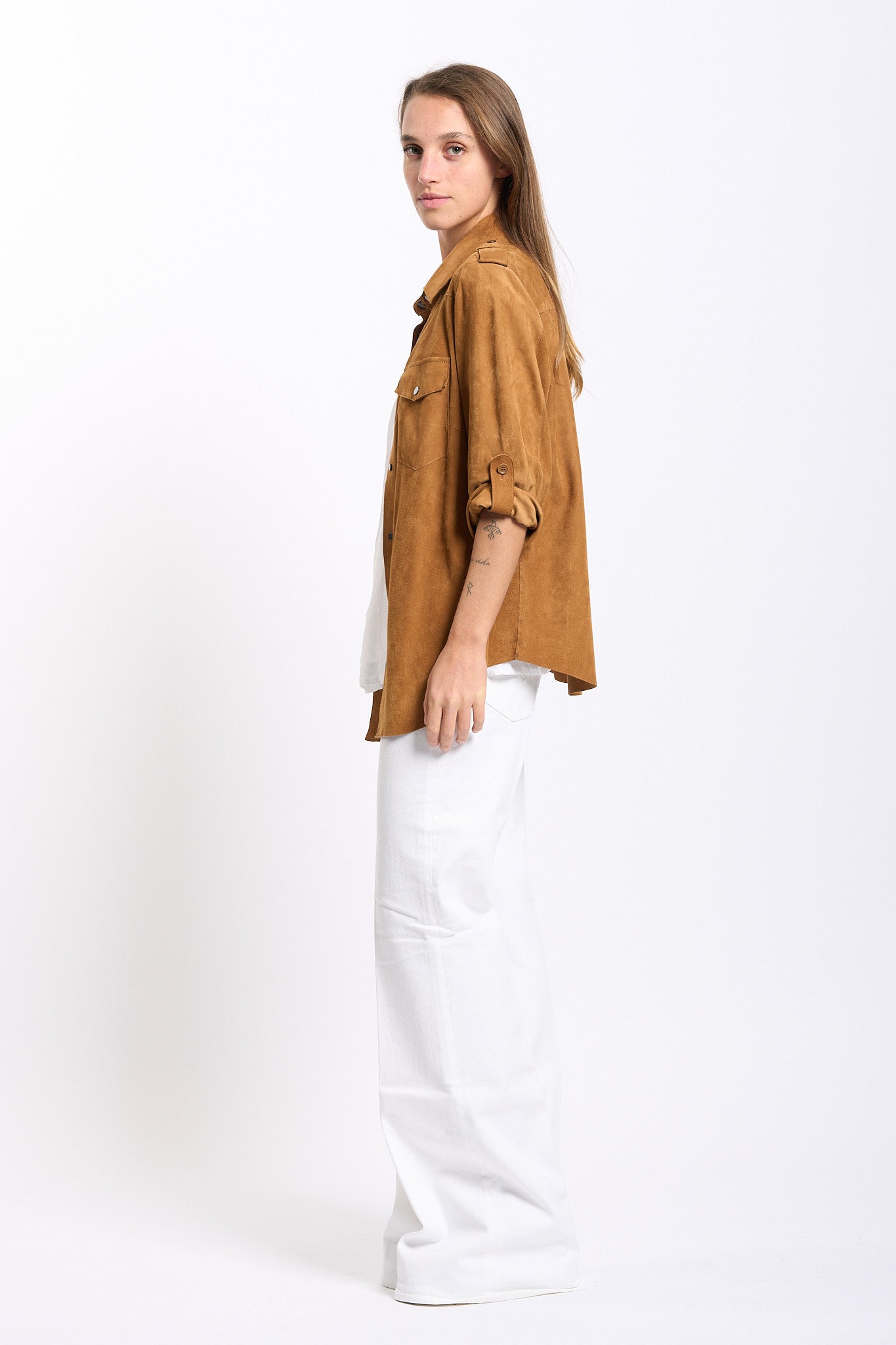 Salvatore Santoro Camicia Scamosciata Marrone Donna-6