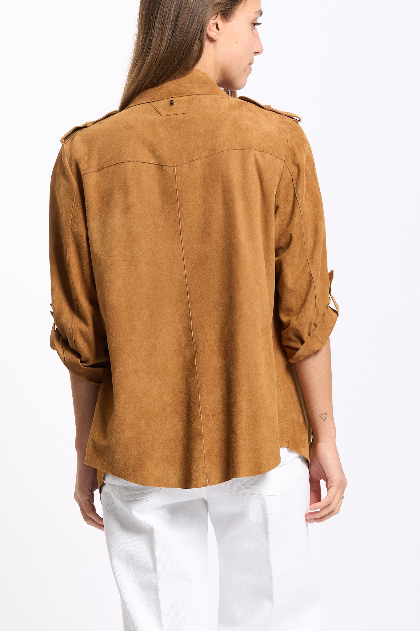 Salvatore Santoro Camicia Scamosciata Marrone Donna-5