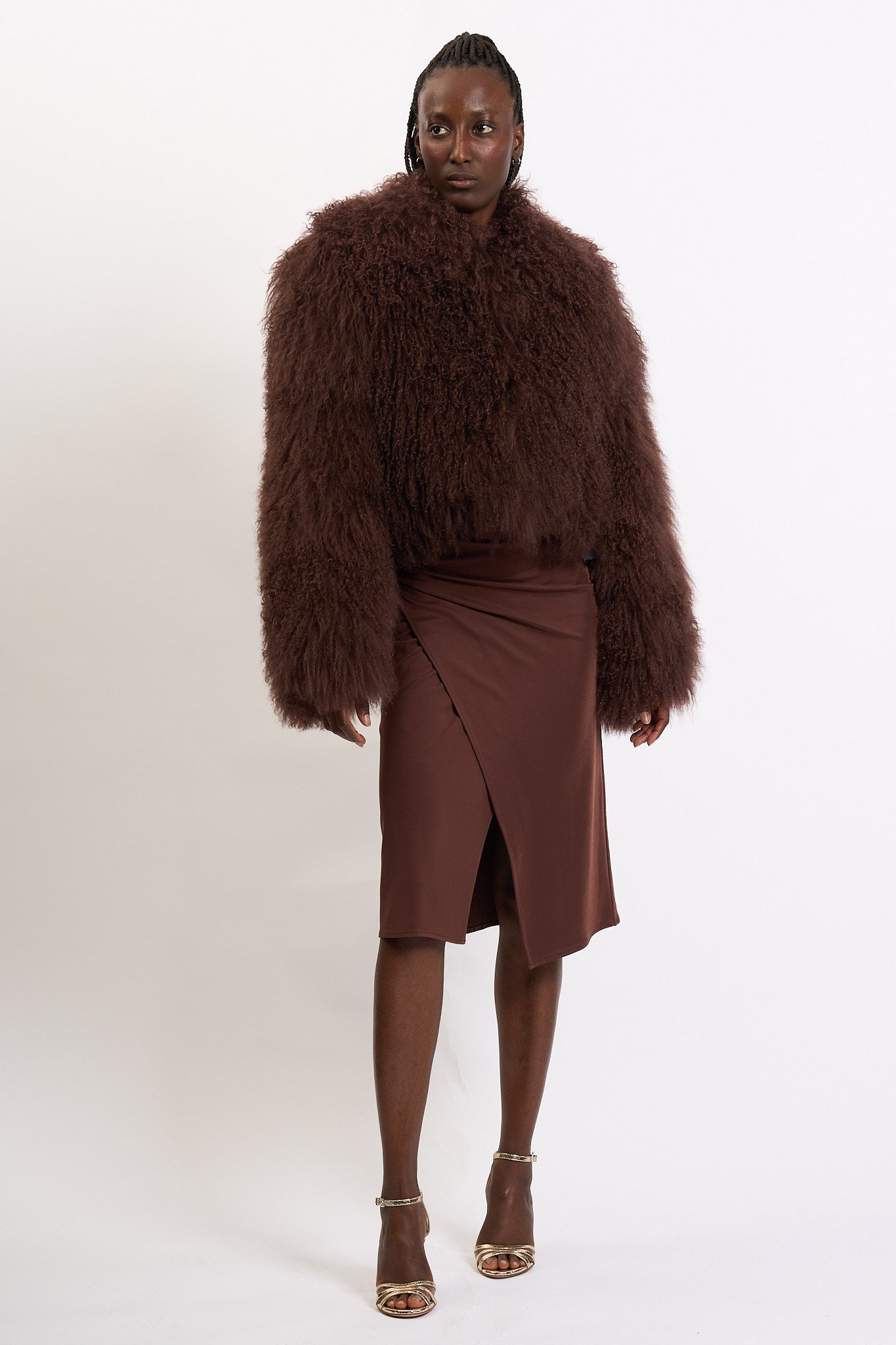 Salvatore Santoro Pelliccia Mongolia Marrone Donna-2