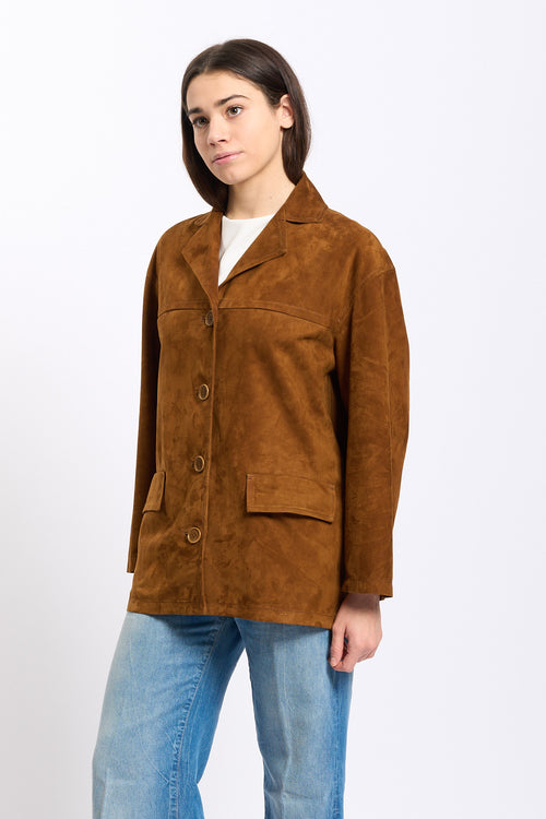 Salvatore santoro Giacca Scamosciata Tabacco Donna-2