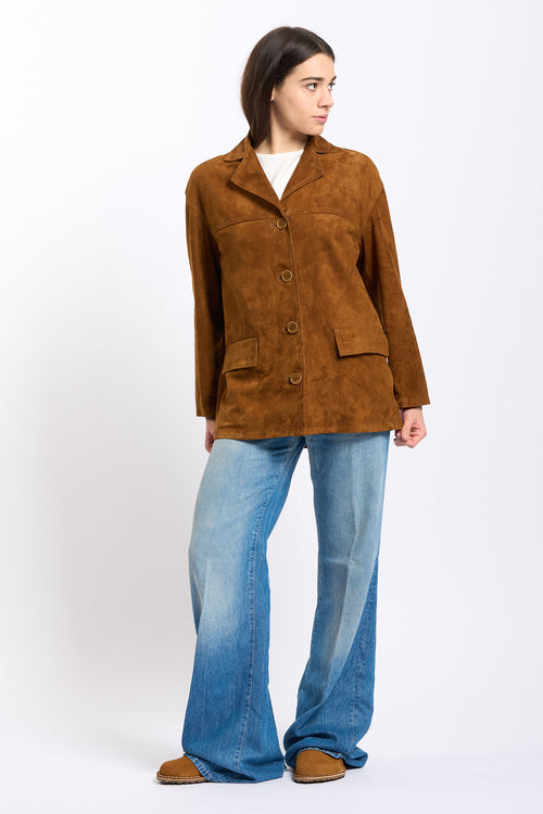 Salvatore santoro Giacca Scamosciata Tabacco Donna