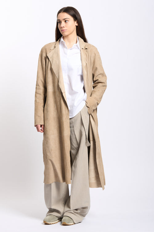 Salvatore santoro Spolverino in Camoscio Sabbia Donna