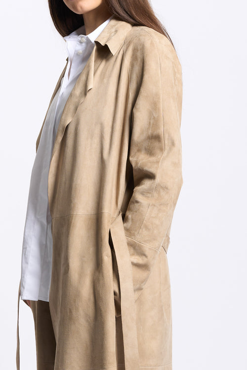 Salvatore santoro Spolverino in Camoscio Sabbia Donna-2