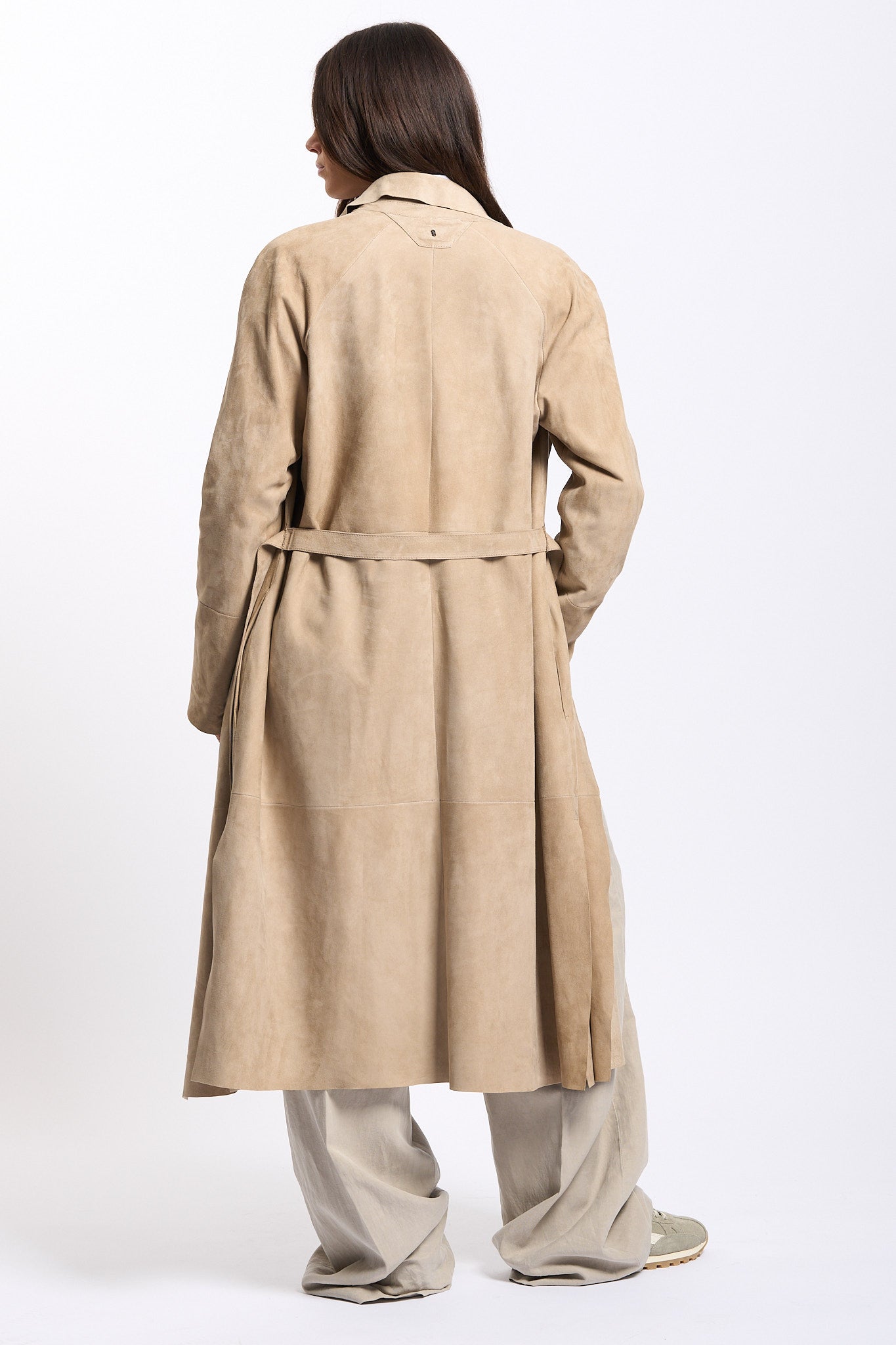 Salvatore santoro Spolverino in Camoscio Sabbia Donna-4