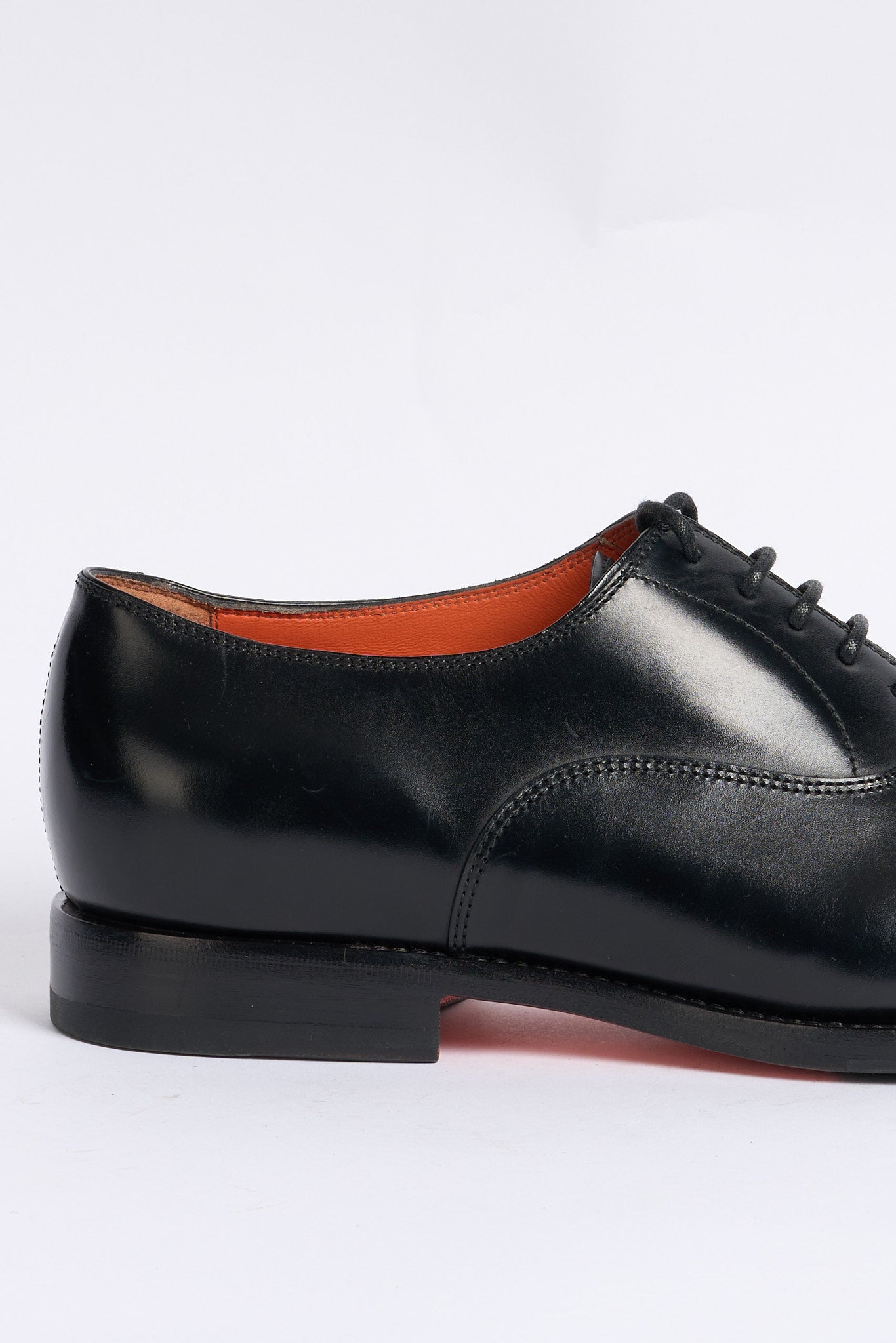 Santoni Francesina in Pelle Nero Uomo-2