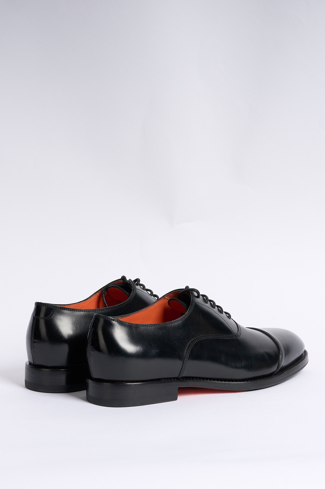 Santoni Francesina in Pelle Nero Uomo-4