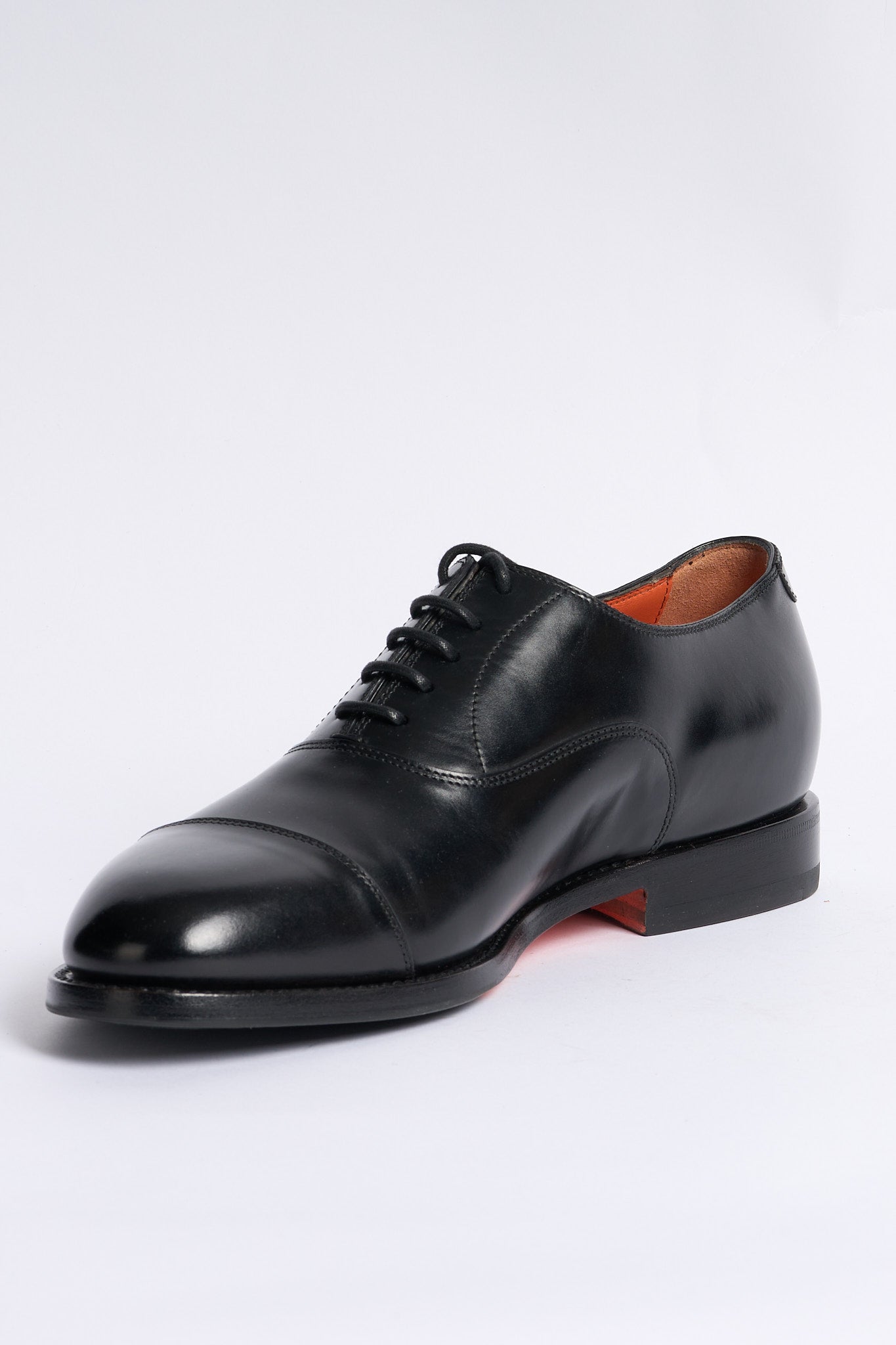 Santoni Francesina in Pelle Nero Uomo-5