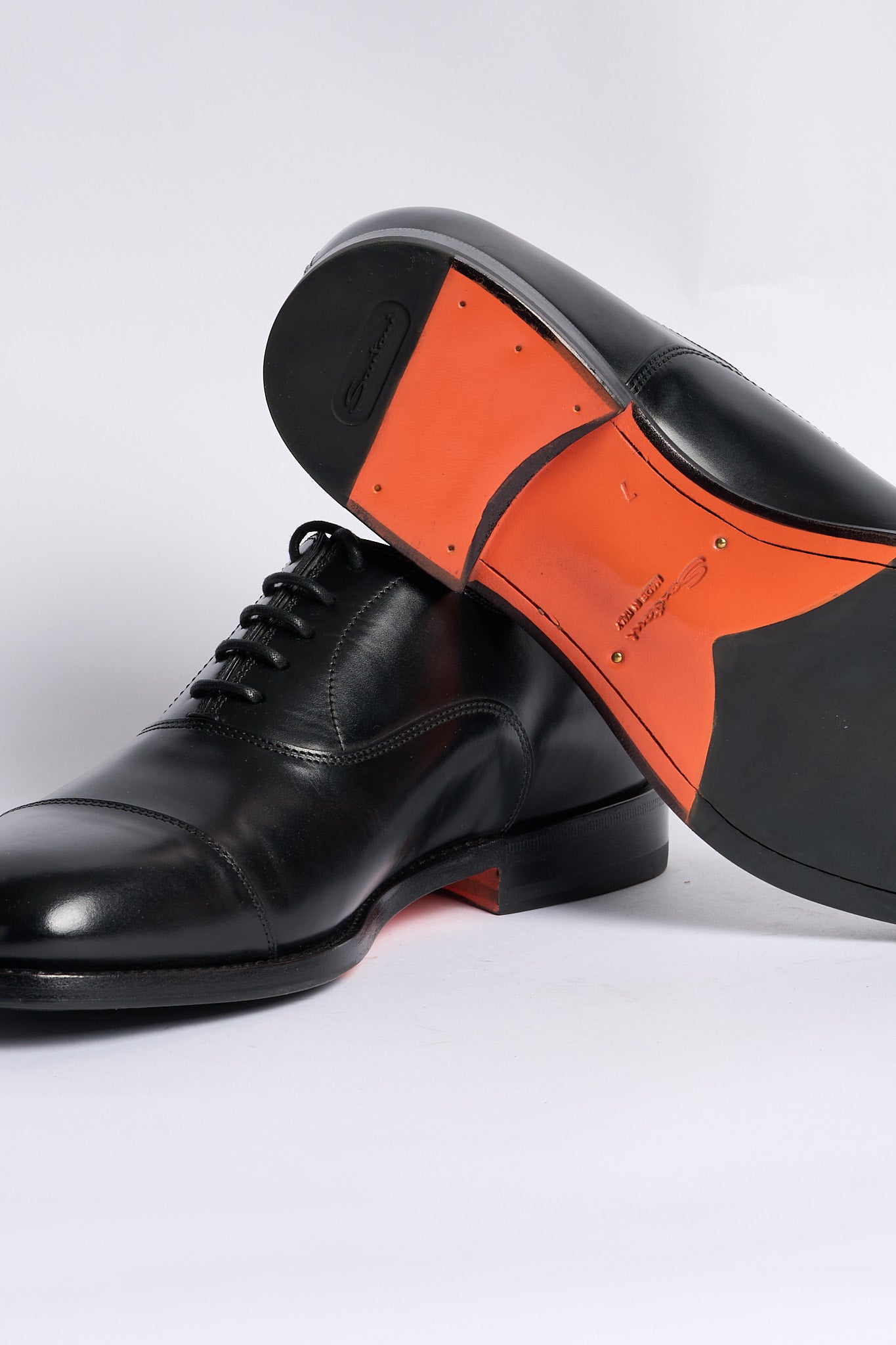 Santoni Francesina in Pelle Nero Uomo-7