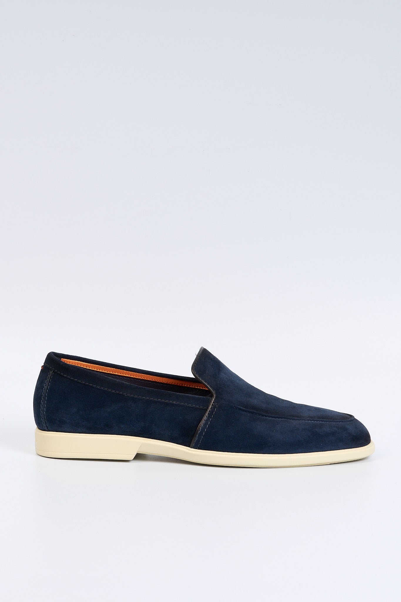 Santoni Mocassino Malibu in Suede Blu Uomo-1