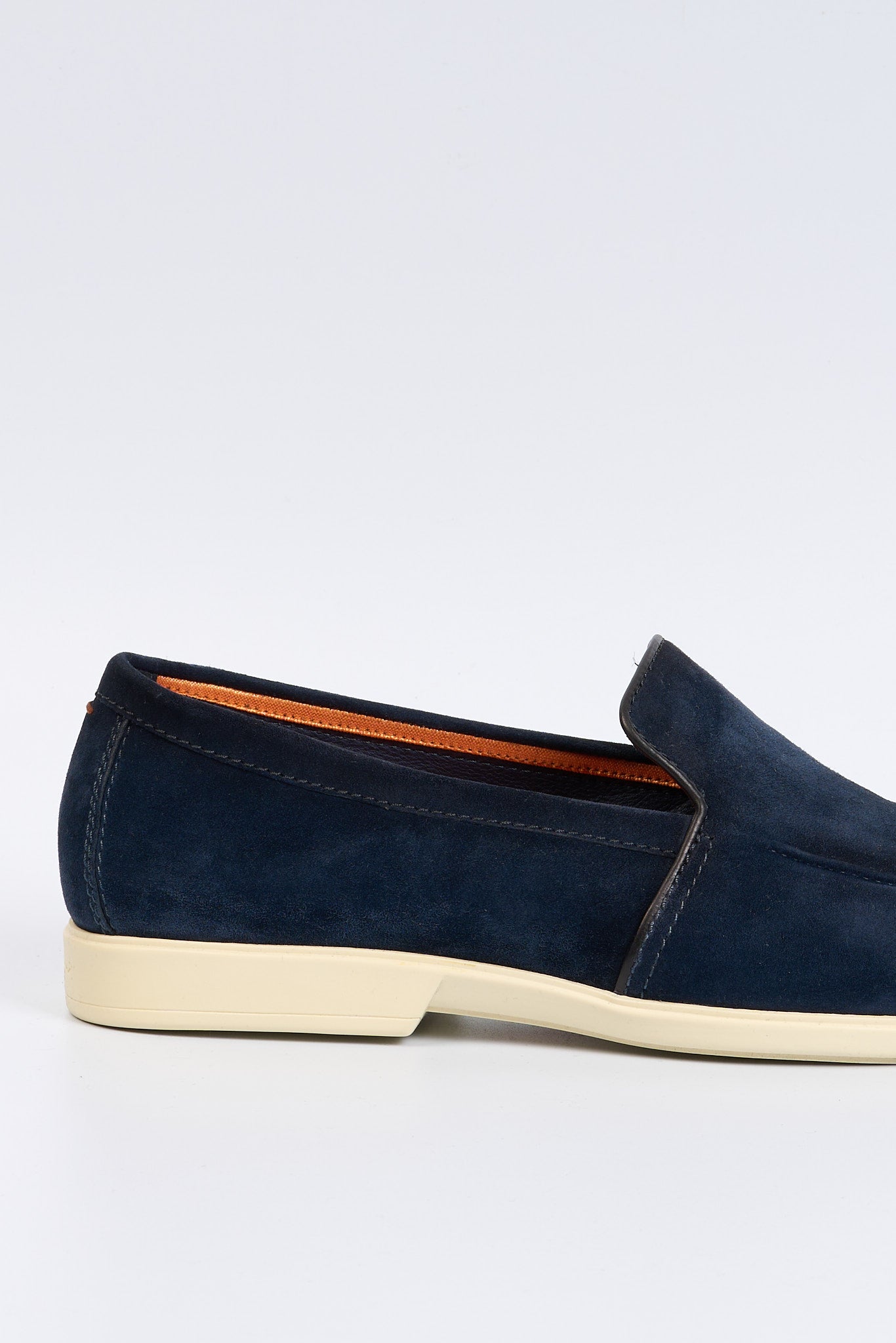Santoni Mocassino Malibu in Suede Blu Uomo-2
