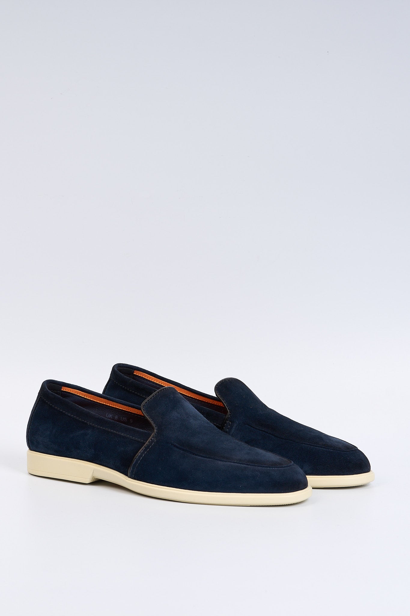 Santoni Mocassino Malibu in Suede Blu Uomo-3