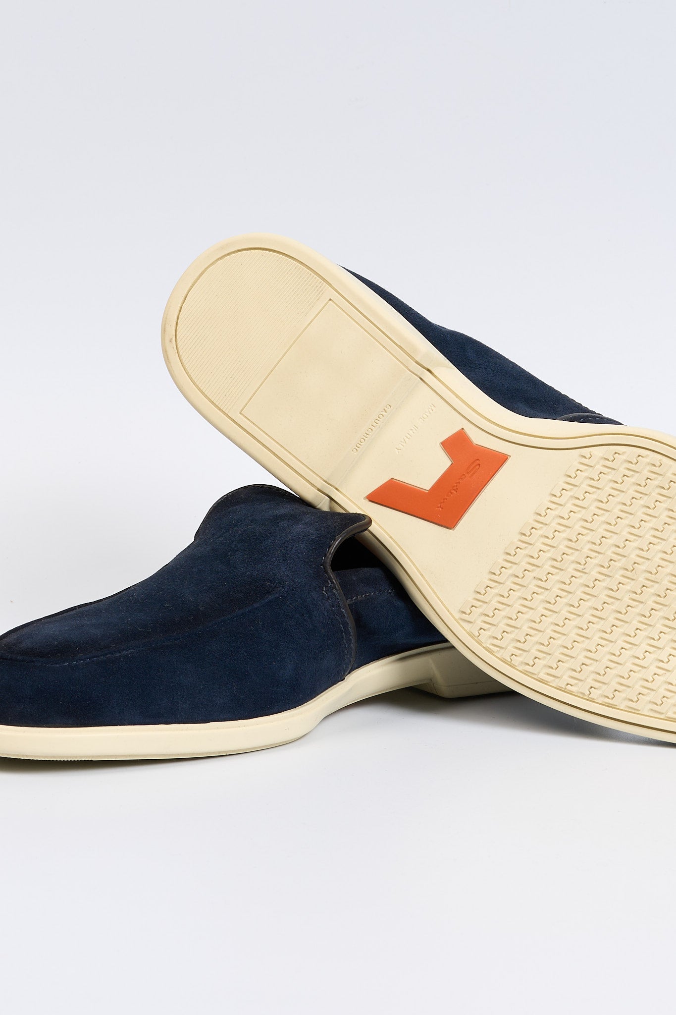 Santoni Mocassino Malibu in Suede Blu Uomo-7