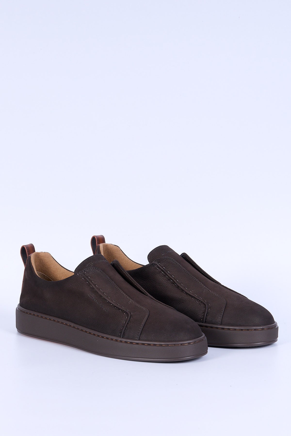 Santoni Slip-On Scamosciata Testa di moro Uomo-3