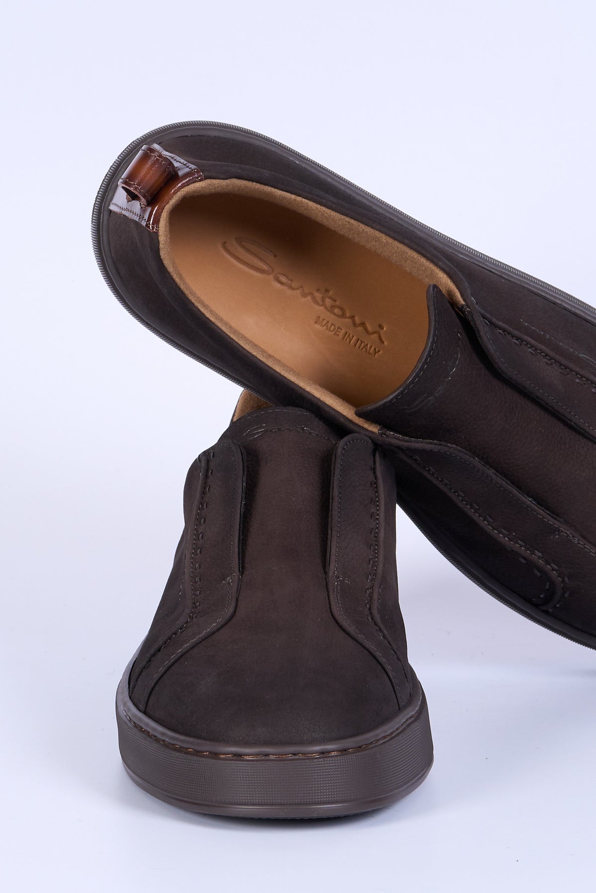 Santoni Slip-On Scamosciata Testa di moro Uomo-7