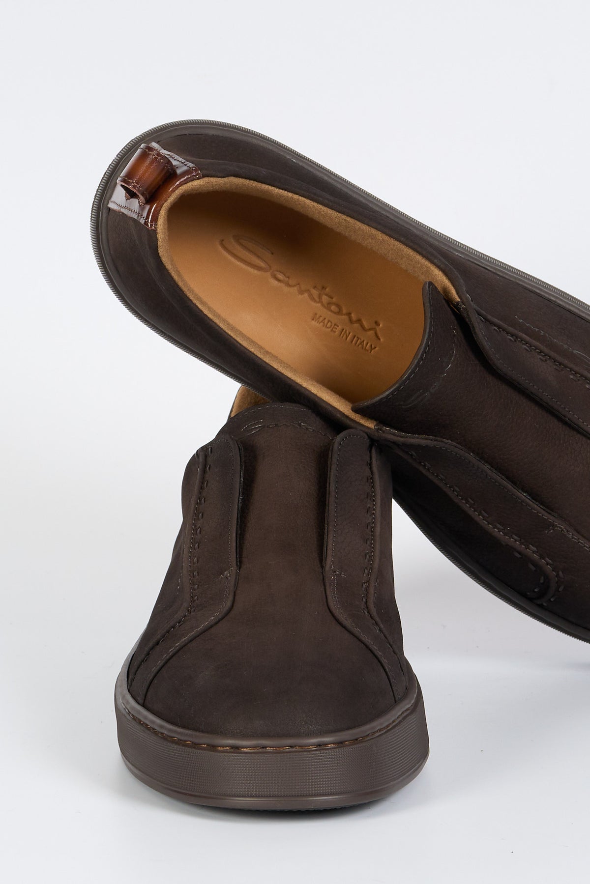 Santoni Slip-On Scamosciata Testa di moro Uomo-7