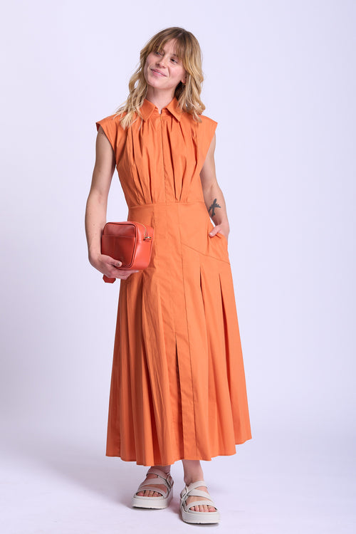Semicouture Abito Lungo Poesie Arancio Donna