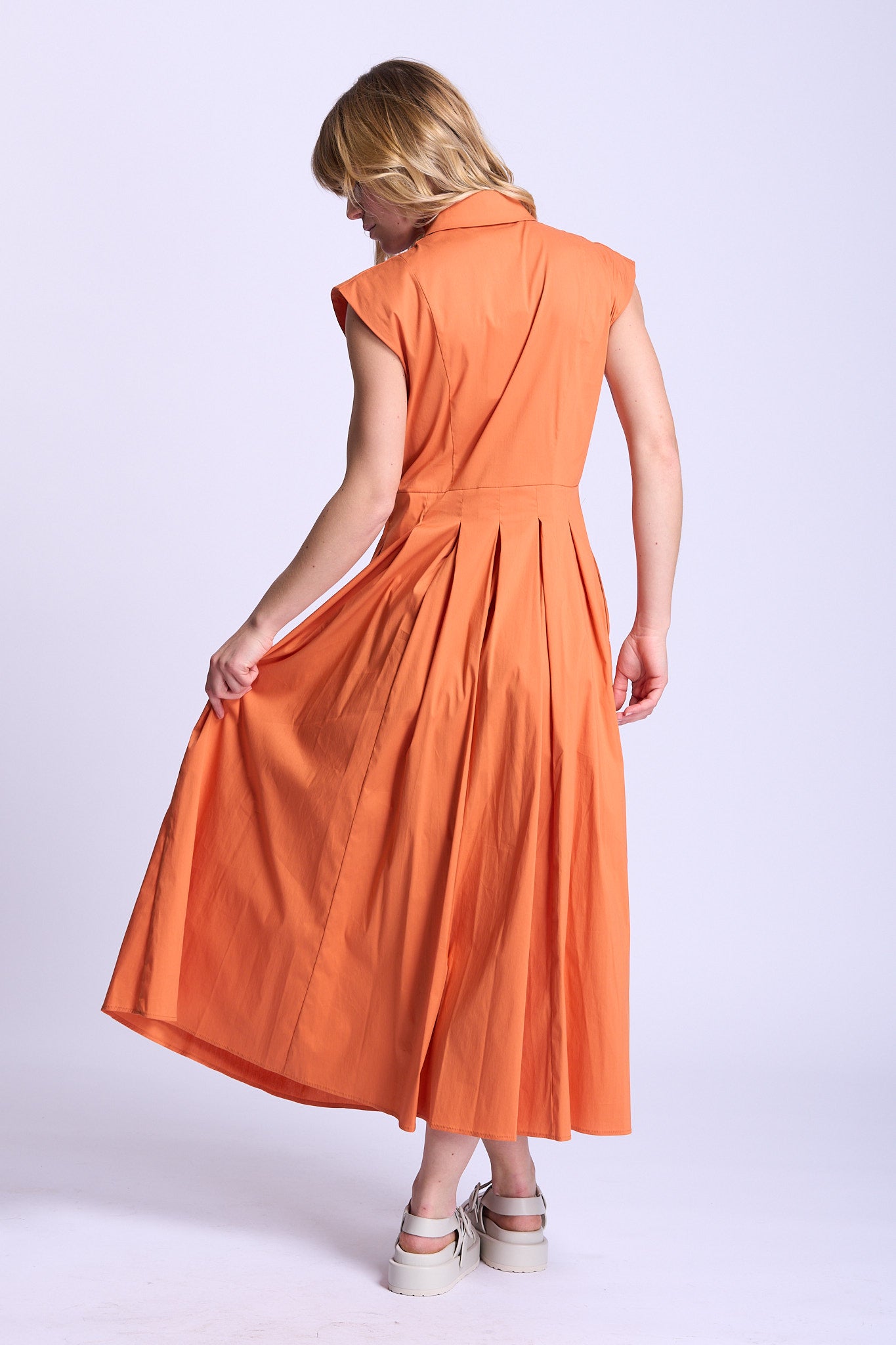 Semicouture Abito Lungo Poesie Arancio Donna-7
