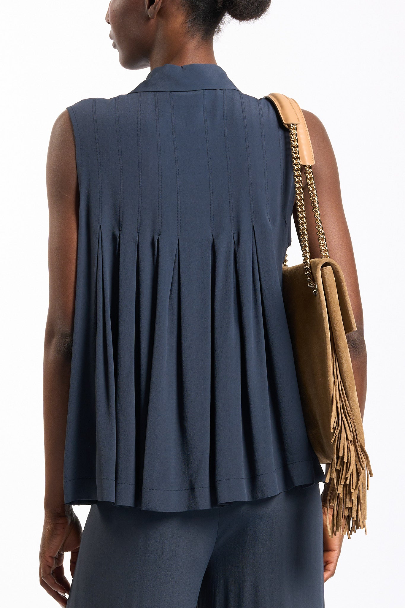 Semicouture Blusa Plissè Alysia Blu Donna-5