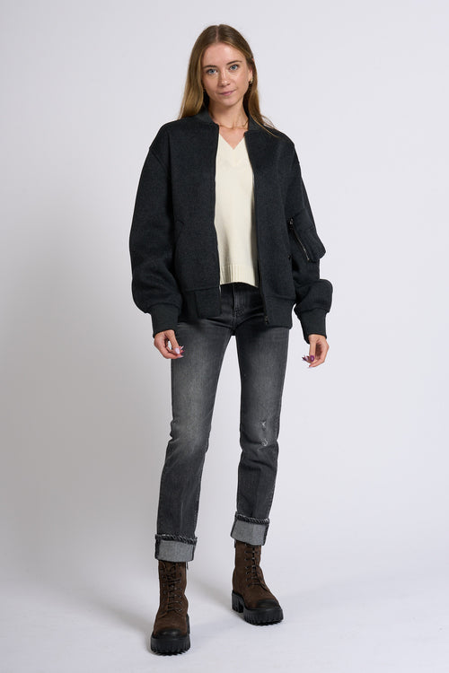 Semicouture Bomber Azalea Antracite Donna-2