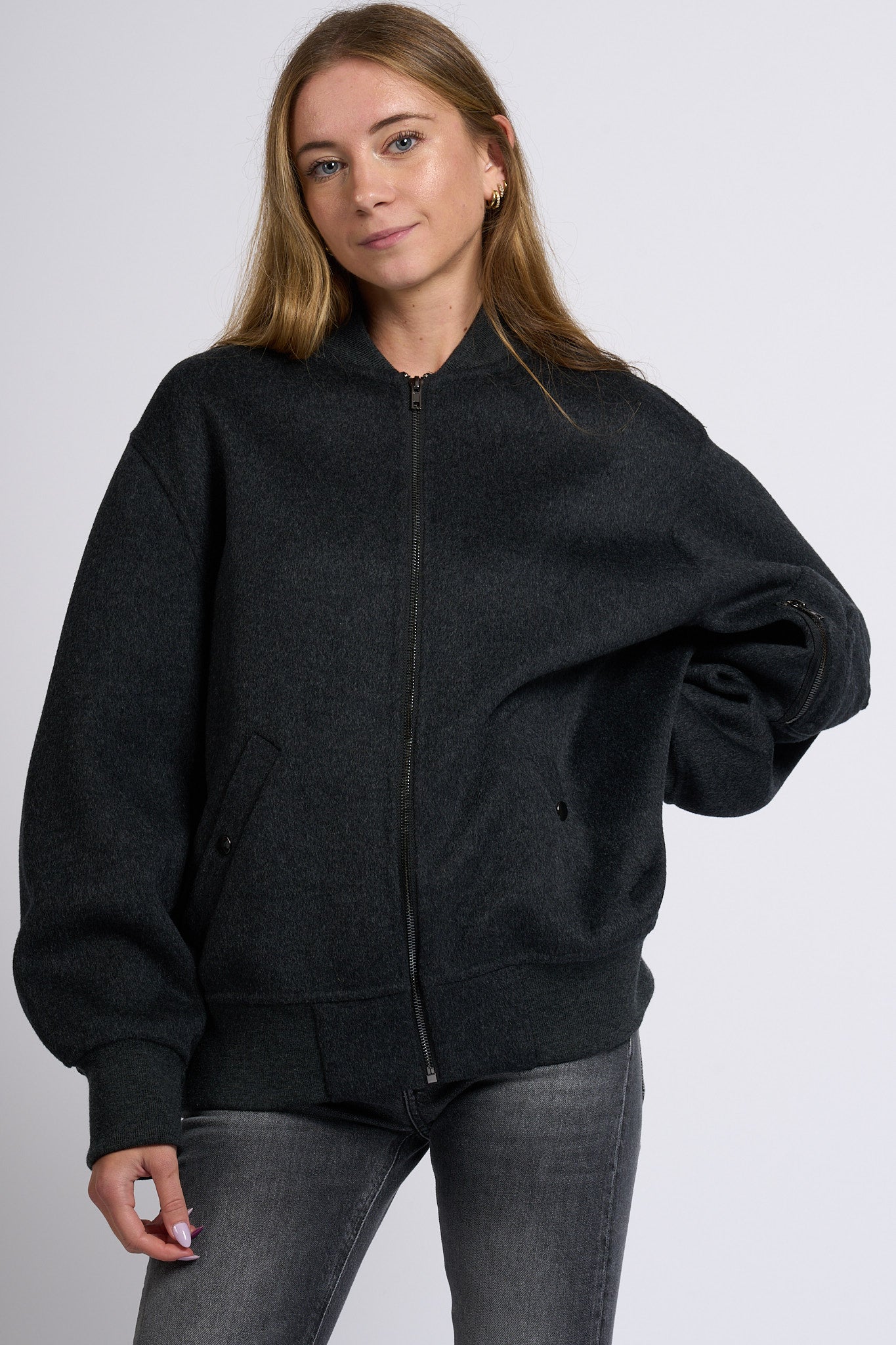 Semicouture Bomber Azalea Antracite Donna-4