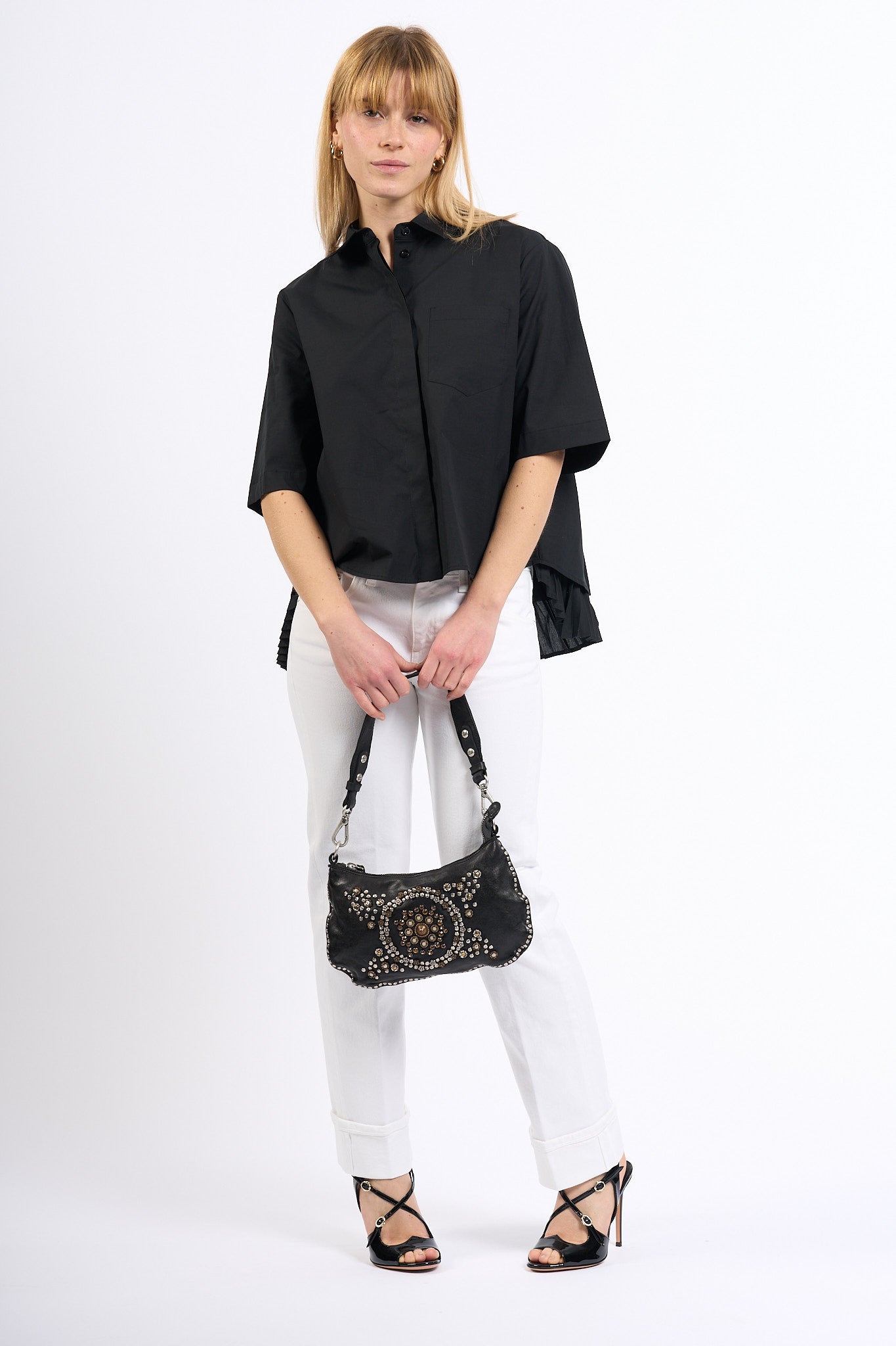 Semicouture Camicia DOMINGA Plissè Nero Donna-3