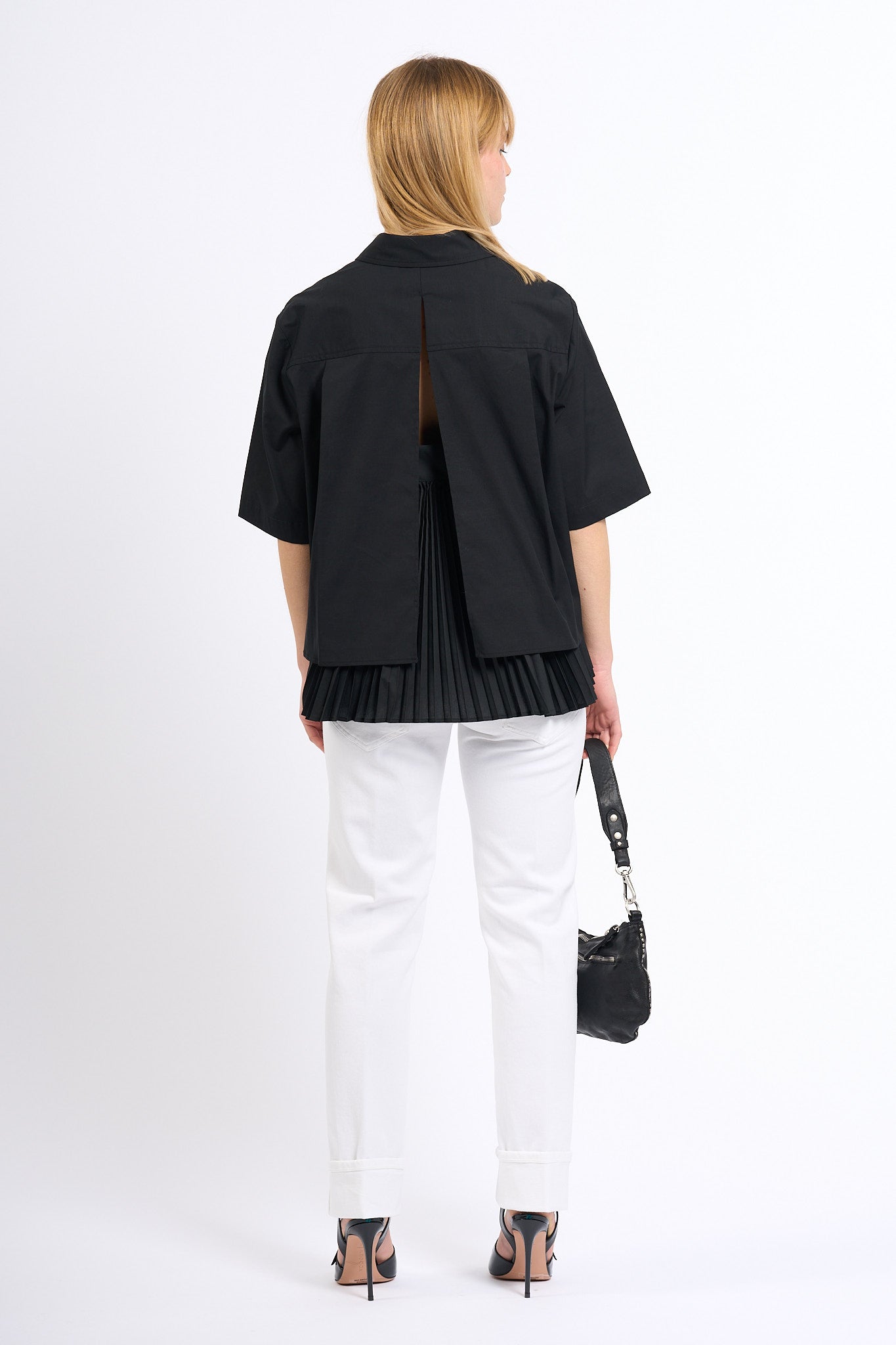 Semicouture Camicia DOMINGA Plissè Nero Donna-6