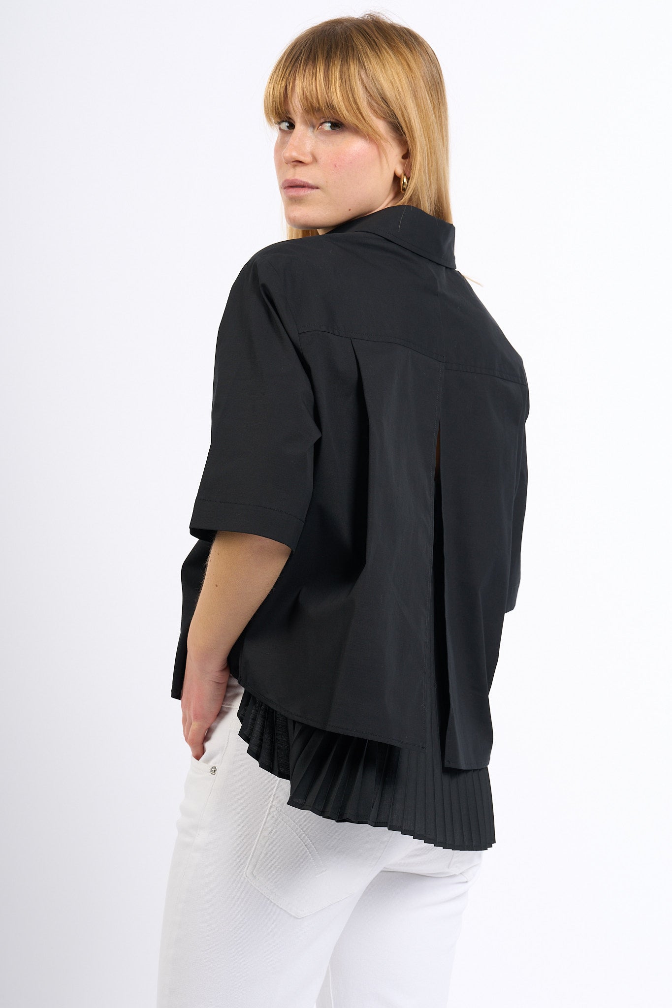 Semicouture Camicia DOMINGA Plissè Nero Donna-4