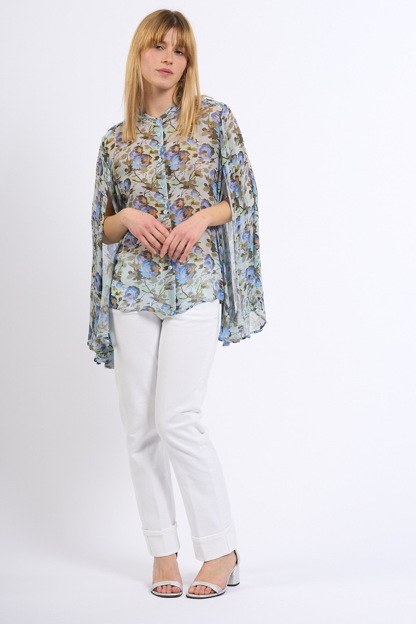 Semicouture Camicia TAHILA Stampa Azzurro Donna-4