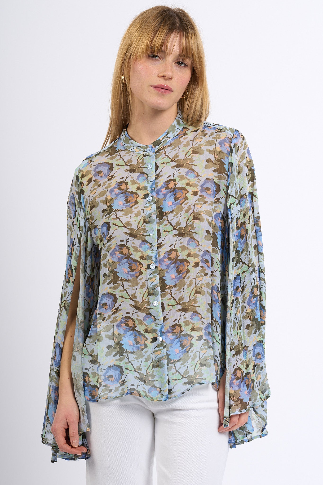 Semicouture Camicia TAHILA Stampa Azzurro Donna-5