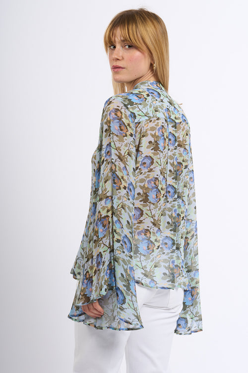 Semicouture Camicia TAHILA Stampa Azzurro Donna-2